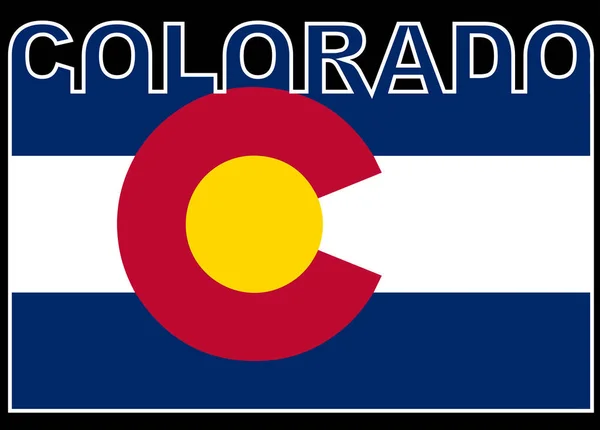 Colorado Texte Silhouette Sur Drapeau État — Image vectorielle