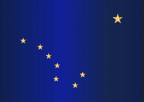 Alaska Eyaletinin Mavi Bayrağı Yıldızlarla Dolu — Stok Vektör