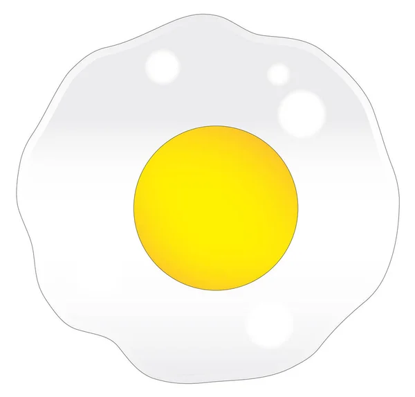 Solo Huevo Frito Sobre Fondo Blanco — Archivo Imágenes Vectoriales