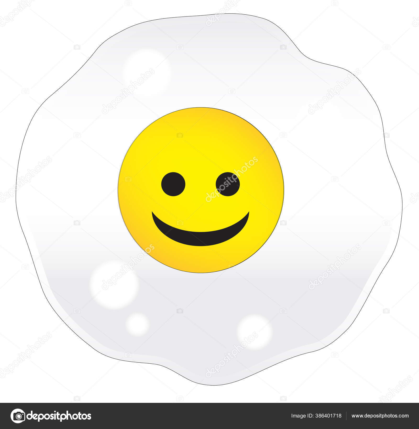 Ein Einziges Bratenei Auf Weissem Hintergrund Mit Einem Smiley Gesicht Vektorgrafik Lizenzfreie Grafiken C Bigalbaloo 386401718 Depositphotos