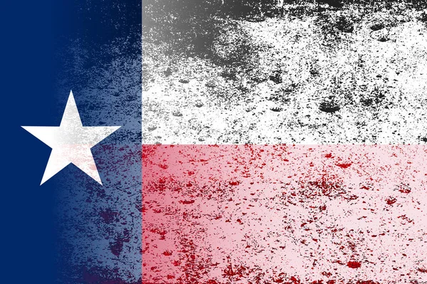 Флаг Американского Штата Тексас Выцветом Гранжем — стоковый вектор