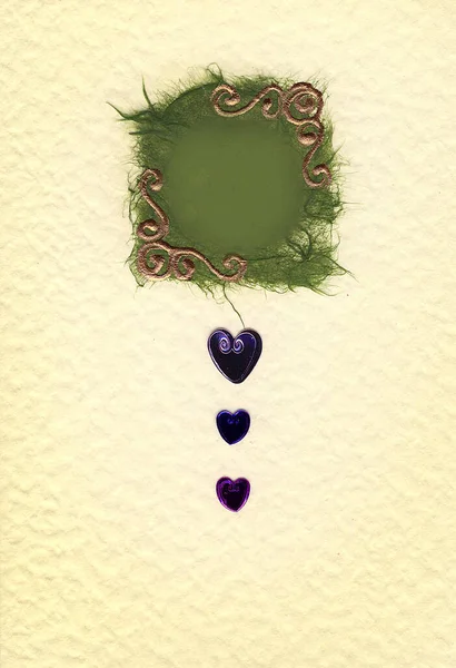 Hjärtan Och Blomma Som Valentine Kort Bakgrund — Stockfoto