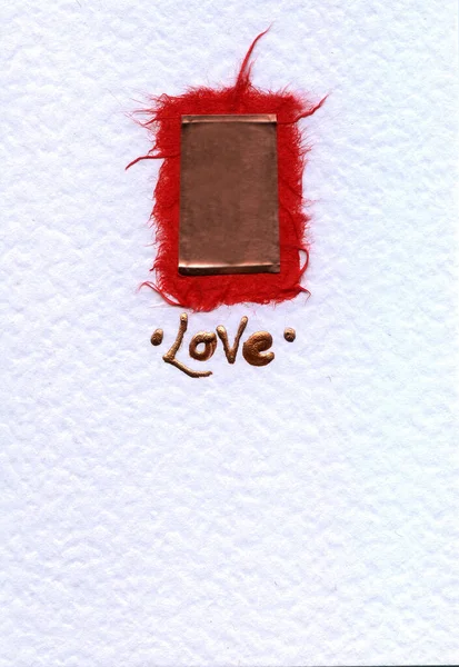 Ruby Röd Kärlek Kort — Stockfoto