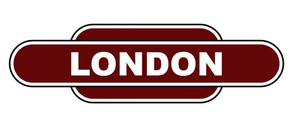 London Station Name Plate White Background — Stock Vector