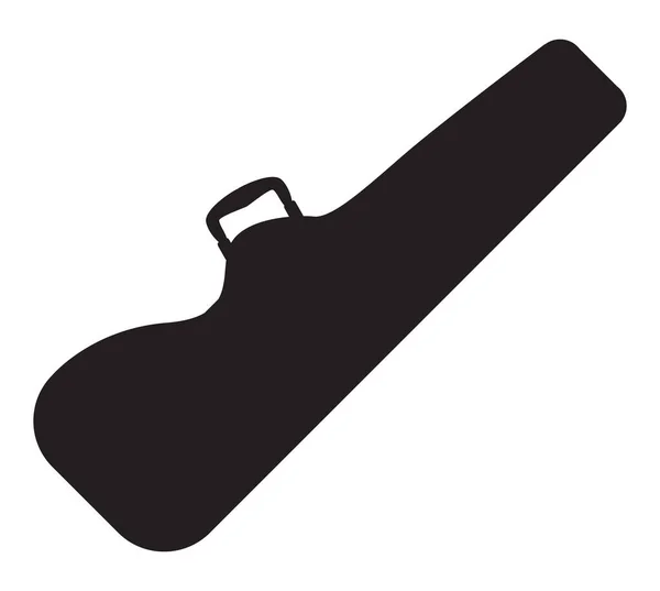Shaped Electric Guitar Case Silhouette White Background — Stock Vector