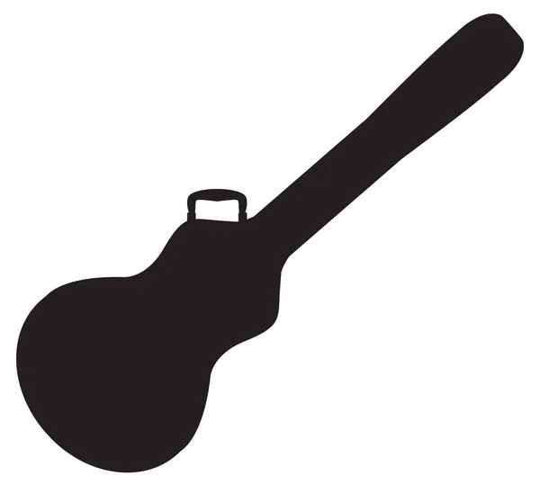 Uma Silhueta Forma Caixa Guitarra Acústica Fundo Branco —  Vetores de Stock