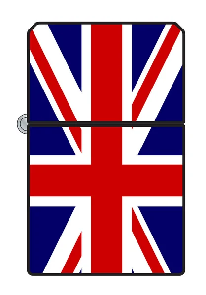 Typický Zapalovač Vlajkovým Motivem Union Jack — Stockový vektor