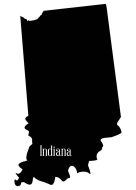 Indiana eyaletinin haritadaki silueti beyazın üzerinde