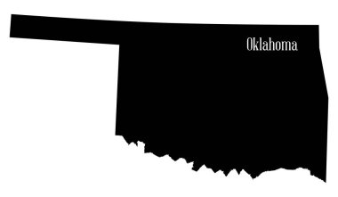 ABD 'nin Oklahoma eyaletinin siluet haritası