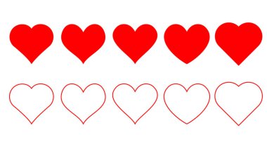 Kupa simgesi hazır. Arka planda izole edilmiş aşk vektör işaretleri. Romantik düğün ya da sevgililer günü hediyesi için kırmızı çizgi sanatı