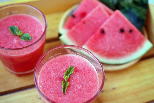 Koud Fris Watermeloen Smoothie — Stockfoto