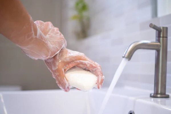 Lavez Vous Les Mains Frottez Vous Avec Savon Pendant Moins — Photo