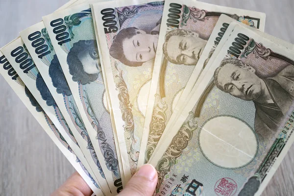 Japanische Yen Scheine Als Hintergrund Für Das Geldkonzept — Stockfoto
