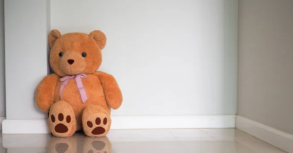 Teddy Bear Sat Alone House — Stock Photo, Image