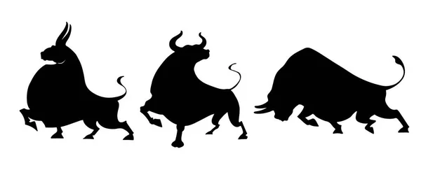 Uppsättning tjurar — Stock vektor