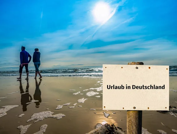 Sinalização Férias Alemanha Mar Norte — Fotografia de Stock