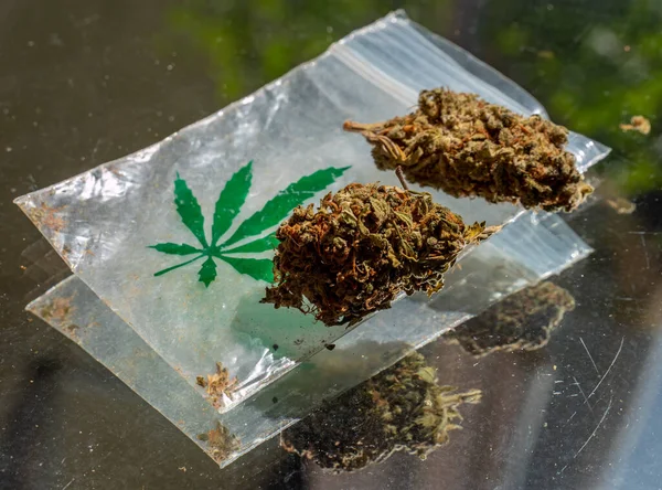 Joint Marijuana Bag Cannabis Leaf — Stock Photo, Image