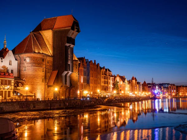 Gdansk Horizonte Polônia Noite — Fotografia de Stock