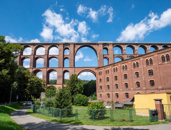 Goeltzsch Viadukt Vogtland Kelet Németország — Stock Fotó