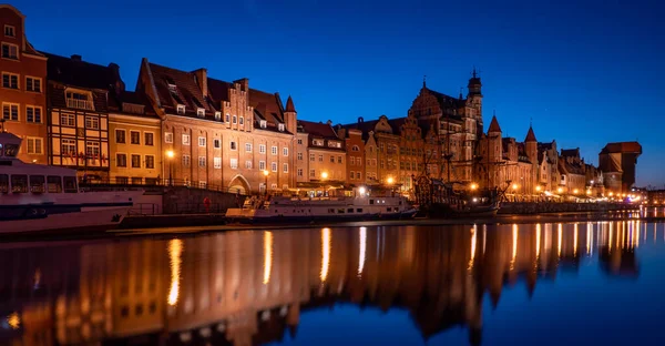 Panorama Gdansk Polônia Noite — Fotografia de Stock