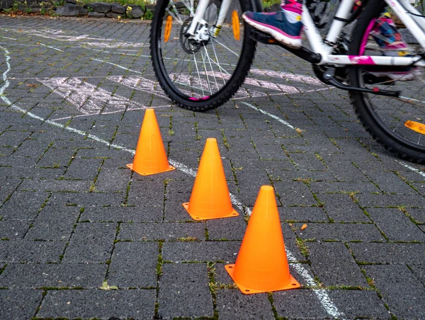 Formación Seguridad Bicicletas Escuela Primaria — Foto de Stock