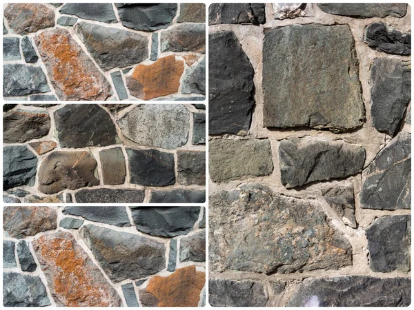 Natuur Muur Textuur Steen Collage — Stockfoto