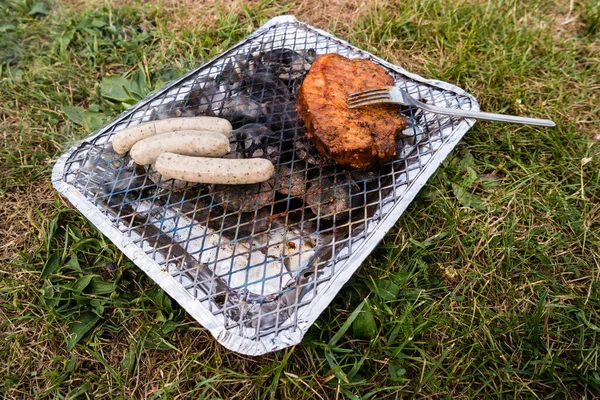 Disposable Grill Park — Stock Photo, Image