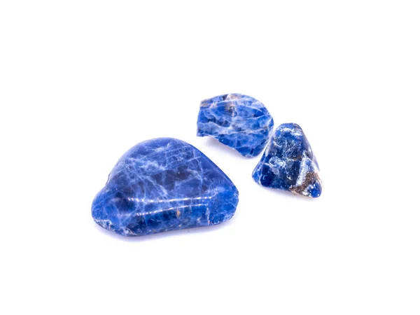 Mineral Sodalite Gemstones White Background — Stock Photo, Image