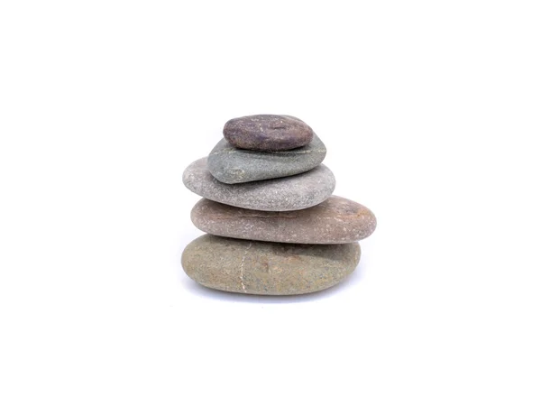 Equilíbrio Pedras Isoladas Modelo Fundo Branco — Fotografia de Stock