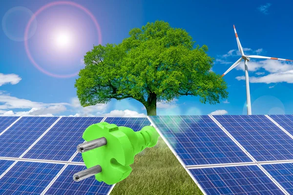 Energía Renovable Verde Protección Del Medio Ambiente Protección Naturaleza Vida — Foto de Stock