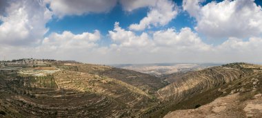 Hills along Way of the Patriarchs or Way of the Fathers. The name is used in biblical narratives that it was frequently traveled by Abraham, Isaac and Jacob. Samaria, Israel clipart