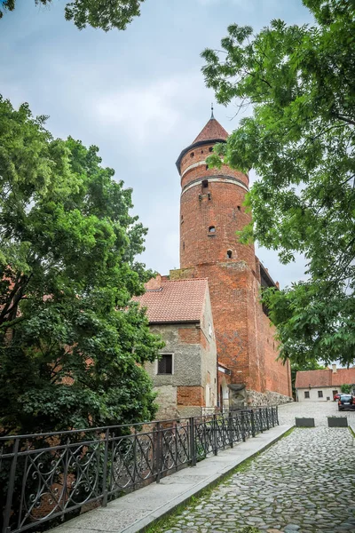 Ordensburg Castle Olsztyn Lengyelország Sáros Attila Folyóra Néző — Stock Fotó