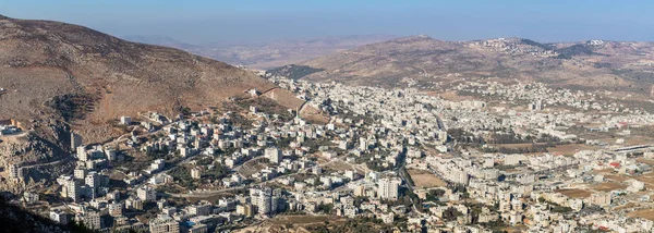 Панорама Nablus Shomron Або Сихем Від Гори Гарізім Заході Сонця — стокове фото