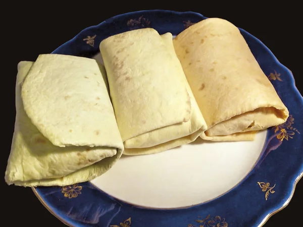 Carne Burrito Con Pollo Con Formaggio Piatto Messicano — Foto Stock