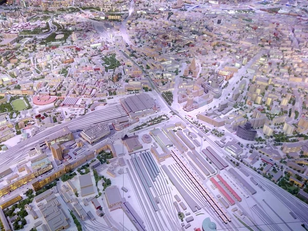 Architektoniczny Model Moskwy Moskiewska Wystawa Osiągnięć Krajowej Gospodarki Może 2019 — Zdjęcie stockowe