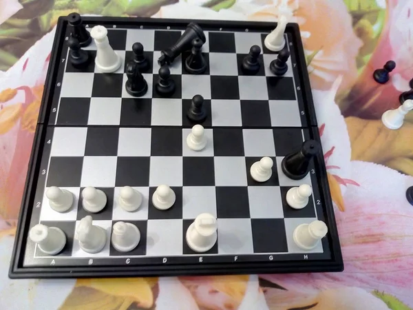 Schwarz Trat Zurück Schach Schachfinale — Stockfoto