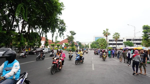 Surabaya Indonesia Settembre 2020 Atmosfera Mattutina Mercato Dell Abbigliamento Usato — Foto Stock