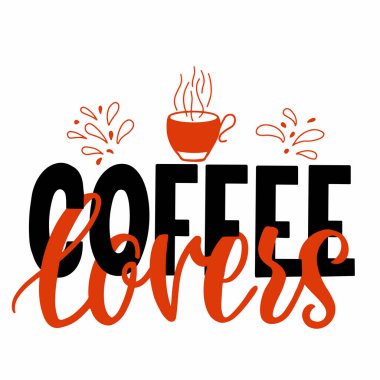 Üzerinde kahve sevenler ve fincanlar yazan bir resim.