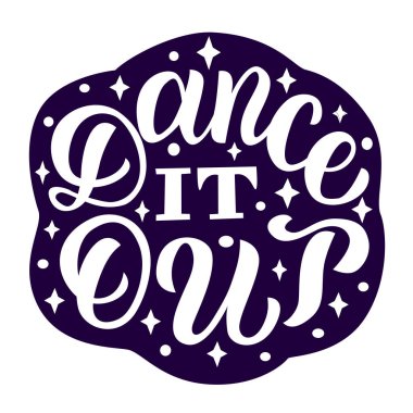 Dans et, siyah arkaplanda vektör harfleri