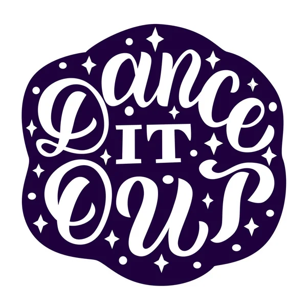 Dans et, siyah arkaplanda vektör harfleri