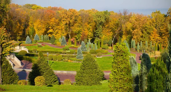 Hermoso Parque Otoño Árboles Temporada Otoño Paisaje Otoño Parque Bosque — Foto de Stock