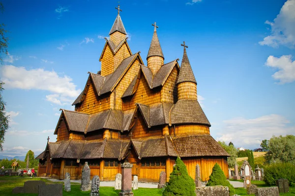 Heddal Stave Church Una Iglesia Pentagrama Ubicada Heddal Notodden Noruega — Foto de Stock