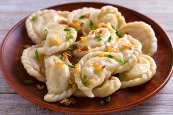 Knödel Gefüllt Mit Kohl Varenyky Vareniki Pierogi Pyrohy Knödel Mit — Stockfoto