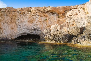 Akdeniz deniz manzara. Ulusal Forest Park Cape Greco Ayia Napa, Kıbrıs