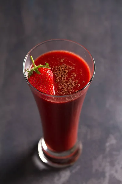 Smoothie Aux Fraises Chocolat Aux Baies Boisson Saine — Photo