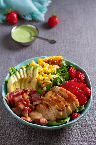 Chicken Cobb Salad. Chicken bacon avocado and sweet corn salad