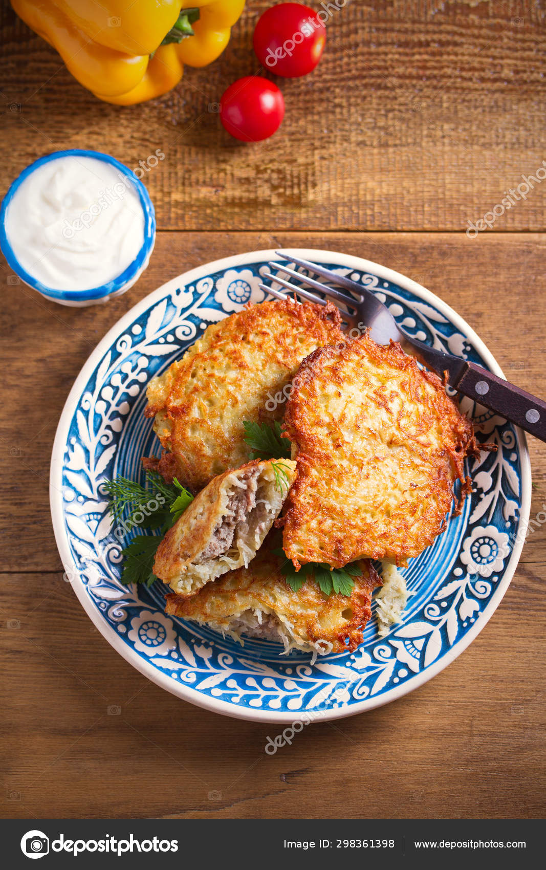 POTATO PANCAKES FILLED MEAT VEGETABLE FRITTERS STUFFED MEAT