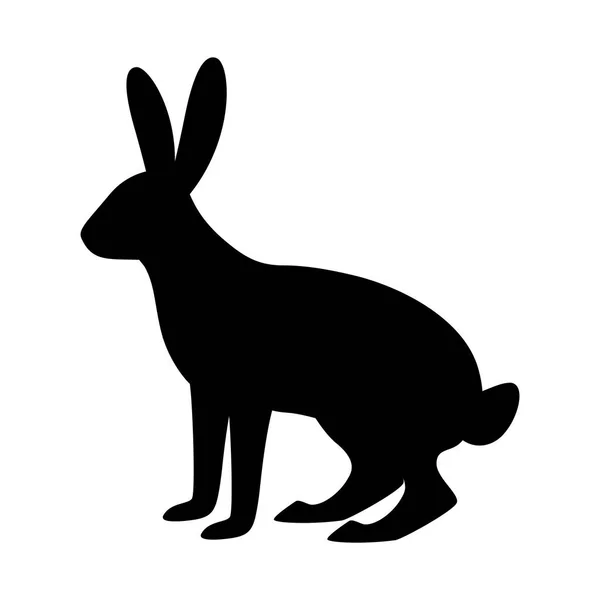 Silhouette de lapin en vecteur. — Image vectorielle