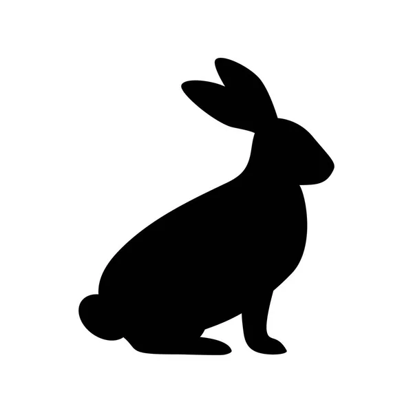 Silhouette de lapin en vecteur. — Image vectorielle