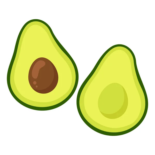 Avocado plakjes cartoons — Stockvector